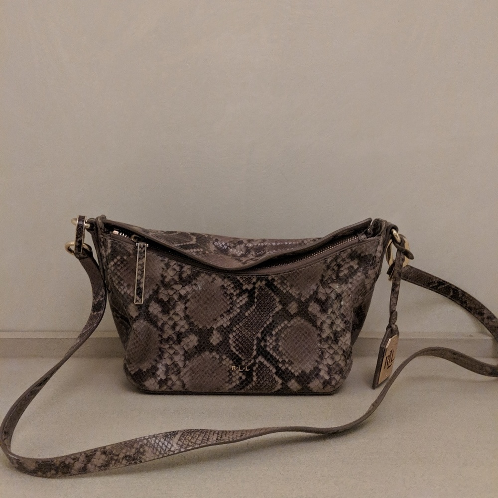 Ralph Lauren Bramfield Cait Python-Embossed Crossb